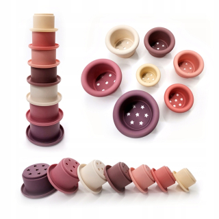 Hračky do vane Pyramid Hrnček Silicone Rose