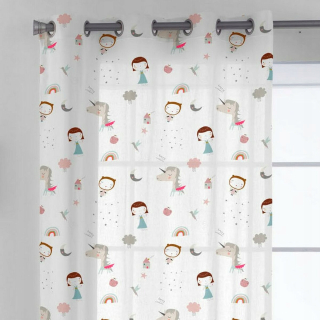 Detské závesy - Haciendo El Indio Unicorn Curtain (140 x 260 cm