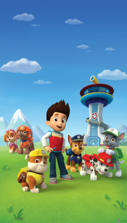 Detské závesy - Záclony Paw Patrol 140 x 245 cm polo -darking