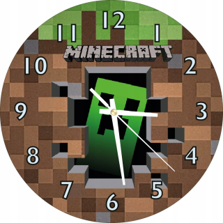 Detské hodiny do izby - Nástenné hodiny pre deti darček Minecraft Creeper