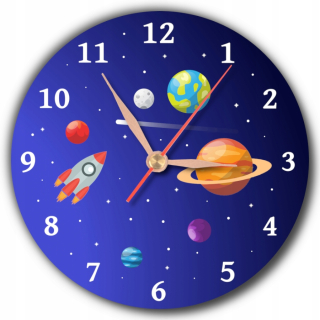 Hodiny do detskej izby - Nástenné hodiny pre deti Kosmos Planet 24 cm