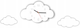 Detské hodiny do izby - CLOUD nástenné hodiny, mraky, škandinávsky štýl