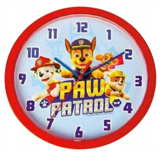 Detské hodiny do izby - Nástenné hodiny Paw Patrol 24 cm červené