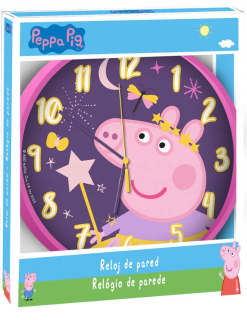 Hodiny do detskej izby - Stena na peppa na stene