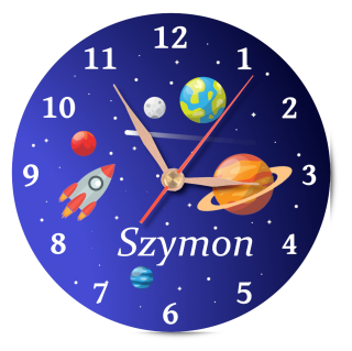 Hodiny do detskej izby - Nástenné hodiny Cosmos s názvom planéty hviezdy
