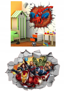 Samolepky do detskej izby - Set 2 x Spider-Man Avengers Wall Stickers