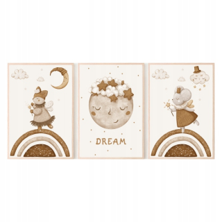 Obráz do detskej izby - Set 3 A4 Magic Dreams No. 9 Plagáty 9
