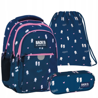 Školský batoh - 3in1 Back Up Up Batoh Cencil Case Bears