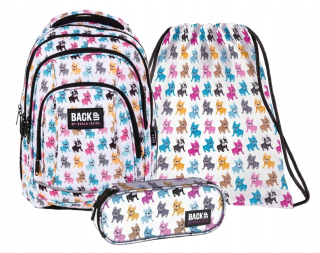 Školský batoh - 3in1 Zad späť batoh ceruzky buldogs