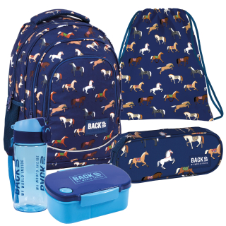 Školská taška - batoh, set, zostava - Sada 5W1 Backup Bathpack Pencil Case Kone Pomegranate