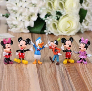 Postavička - Nastavte 6x figuríny myš Mickey Minnie Myš