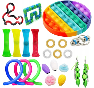Kit Brinquedos Pop vrtieť Toy-Push 23 ks