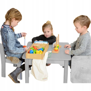 Stavebnica - Šnurovanie sada pre farebné drevené korálky
