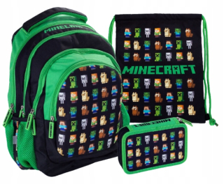 Školská taška - batoh, set, zostava - Sada minecraft batoh ceruzkou case taška creeper hra