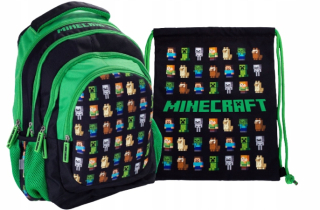 Školská taška - batoh, set, zostava - Set Minecraft Batoh Creeper Bag Hra Astra