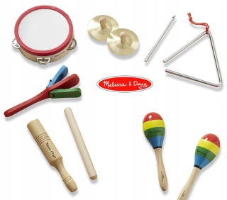 Hudobný set Tamburína Trojuholník Maracas Melissa