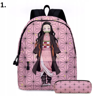 Školská taška - batoh, set, zostava - Sada batohu ceruzky case kimetsu no yaiba anime