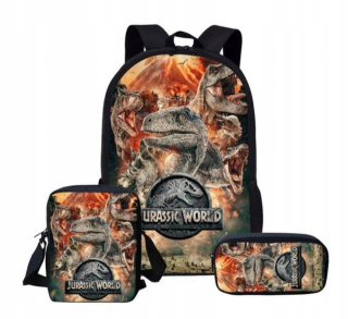 Školská taška - batoh, set, zostava - Sada batohu ceruzky. Sachet Jurassic Park