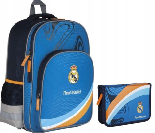 Školská taška - batoh, set, zostava - Set Real Real Madrid School Bathpack RM-29 + Puzdro na ceruzku