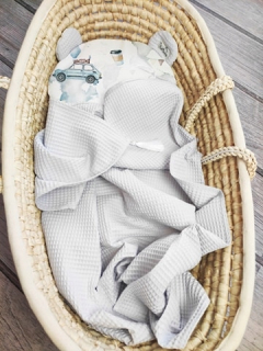 Prikrývka, prehozy na posteľ - Prikrývka na vafle, 50x75 Swaddle + vankúš