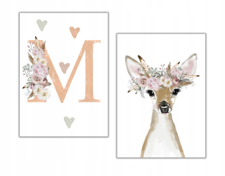 Obráz do detskej izby - Boho Rainbow Set Deer Meter 50x70