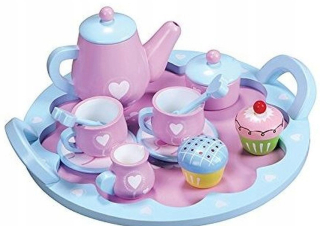 Sada tea 12el drevených šálky na podnose