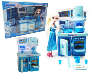 Frozen Elsa - Kitchen set Frozen + príslušenstvo + Elza bábika