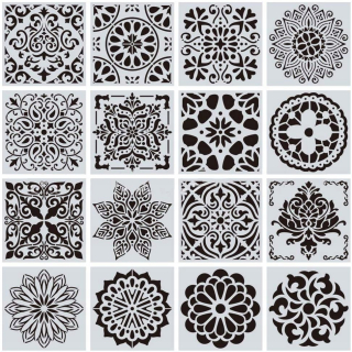 Šablóny na stenu - Sada Mandala Mandala Mandale