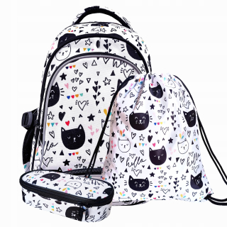 Školská taška - batoh, set, zostava - Školský batoh. First-Grad Satchel
