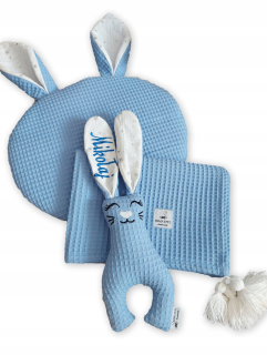 Prikrývka, prehozy na posteľ - Waffle Baby Set Tuliś vankúš