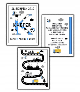 Obráz do detskej izby - Sada s rámami plagát Tipper A4