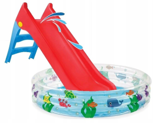 Šmykľavka, šmykačka pre deti  - Tobogán 140 cm MOCHTOYS + bazén Bestway