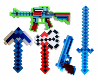 _Miecz + sekera zbraň pištole Kilin Minecraft LED