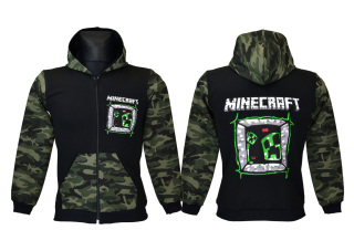Minecraft -  Mikina minecraft bavlnená tenká kapucňa A33 Veľkosť 134