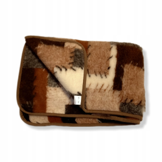 Prikrývka, prehozy na posteľ - 100% merino vlnená prikrývka - záplata 100x140
