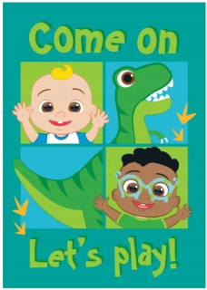 Prikrývka, prehozy na posteľ - Detská fleecová deka cocomelon dinosaurus