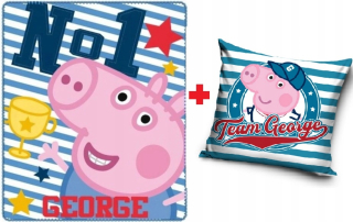 Prikrývka, prehozy na posteľ - Pole prikrývka + vankúš Peppa George