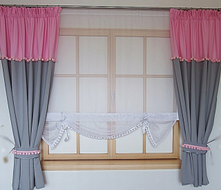 Detské záclony - Detská súprava, Curtains Panel Pompionki Colors