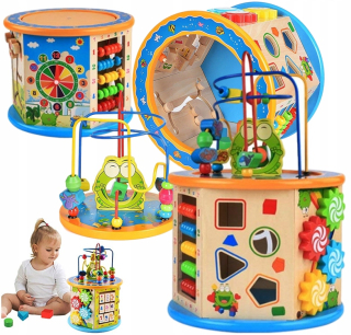 Vzdelávacie drevené kocky BOX MULTI sorter