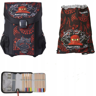 Aktovka - Lego Ninjago Kai Školská taška Bathpack Ceruzkový prípad