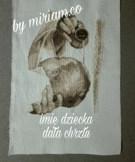 Obráz do detskej izby - Vyšívanie metrického krstu