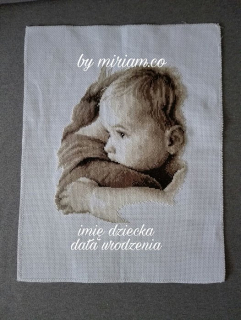 Obráz do detskej izby - Metrický obrazový suvenír vyšíva