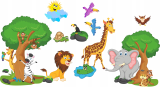 Samolepky do detskej izby - Detské nálepky Safari Słoń 200