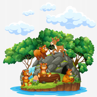 Destké samolepky - Detské nálepky pre stenu zoo Safari Zoo 200