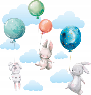 Samolepky do detskej izby - Bunny nástenné nálepky balóny