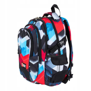 Školský batoh - BP01 School Backpack St.right Red 3D Blocks