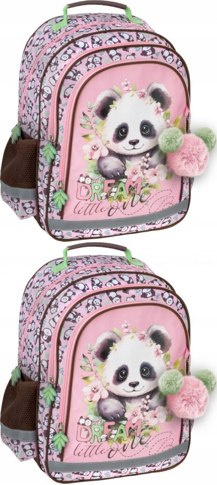 Školský batoh Derform 15 B Panda 10, dvojkomorový, 18l