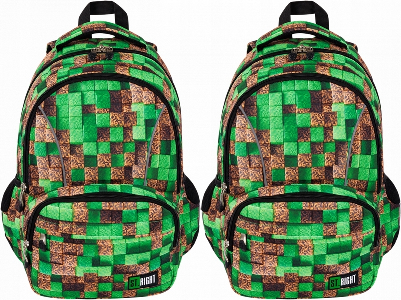 Školský batoh pre mládež Minecraft Pixel Cubes St.Right - dvojkomorový, 21L