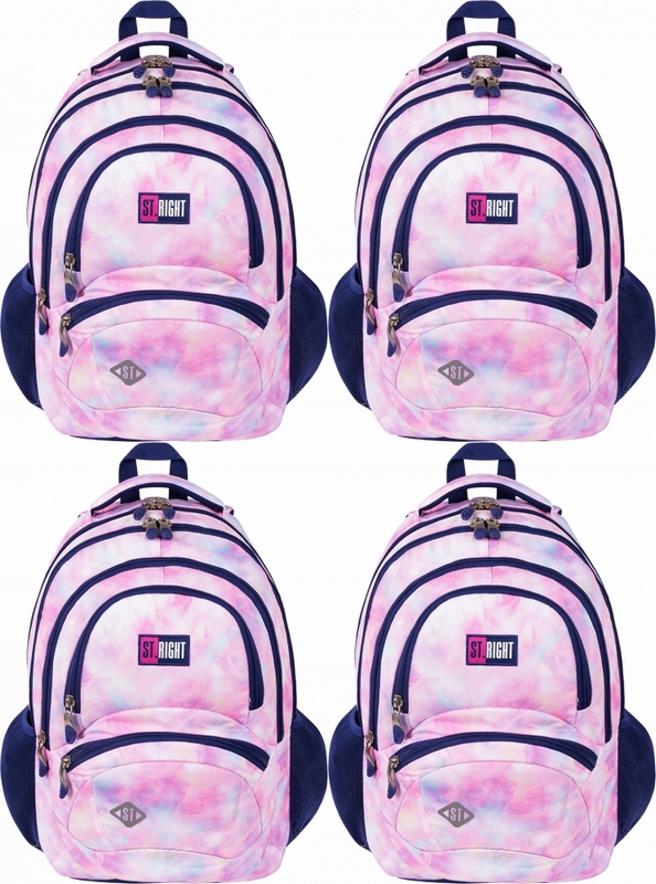 Školský batoh pre dievčatká St.Right Pink Sky s 4 komorami