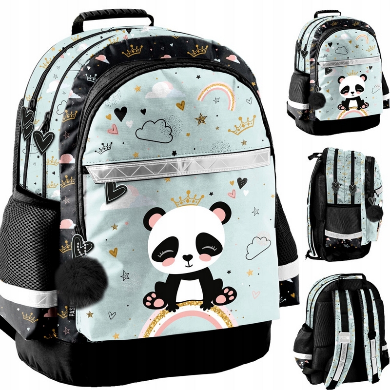 Školský batoh Panda s reflexnými prvkami a ergonomickými popruhmi